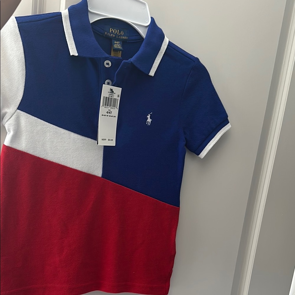 Polo by Ralph Lauren Kids Colorblock Polo Shirt - Blue, Red, White